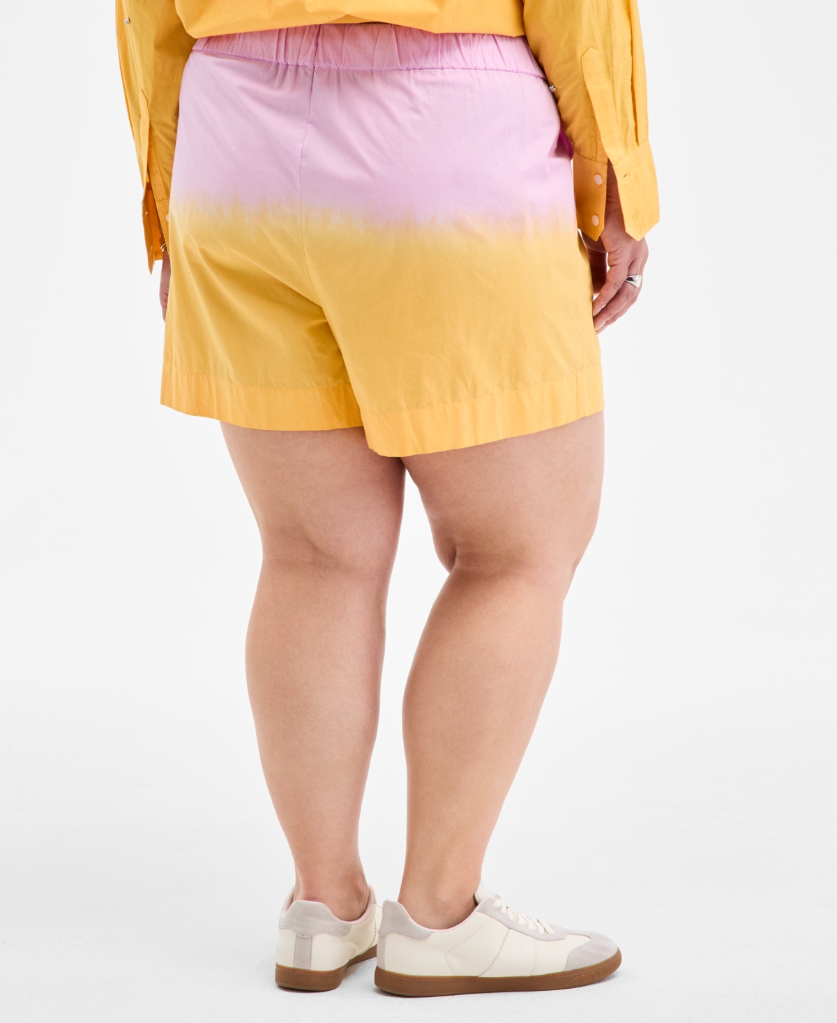 On 34th Trendy Plus Size Ombre Drawstring Shorts, Exclusively At Macy's