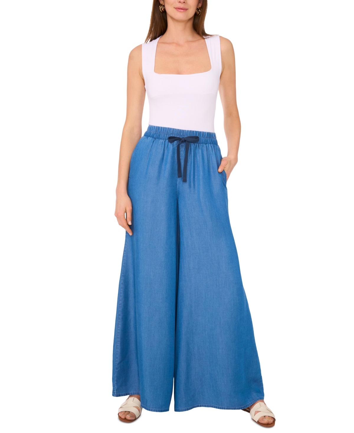 Vince Camuto Women's Drawstring Pull-on Wide-leg Pants