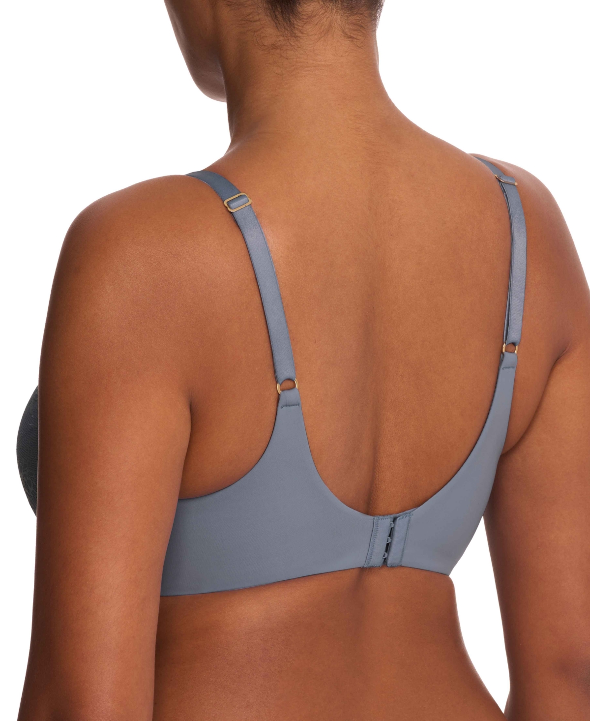 Natori Love Lace Back Smoothing Plunge T-shirt Bra In Blue