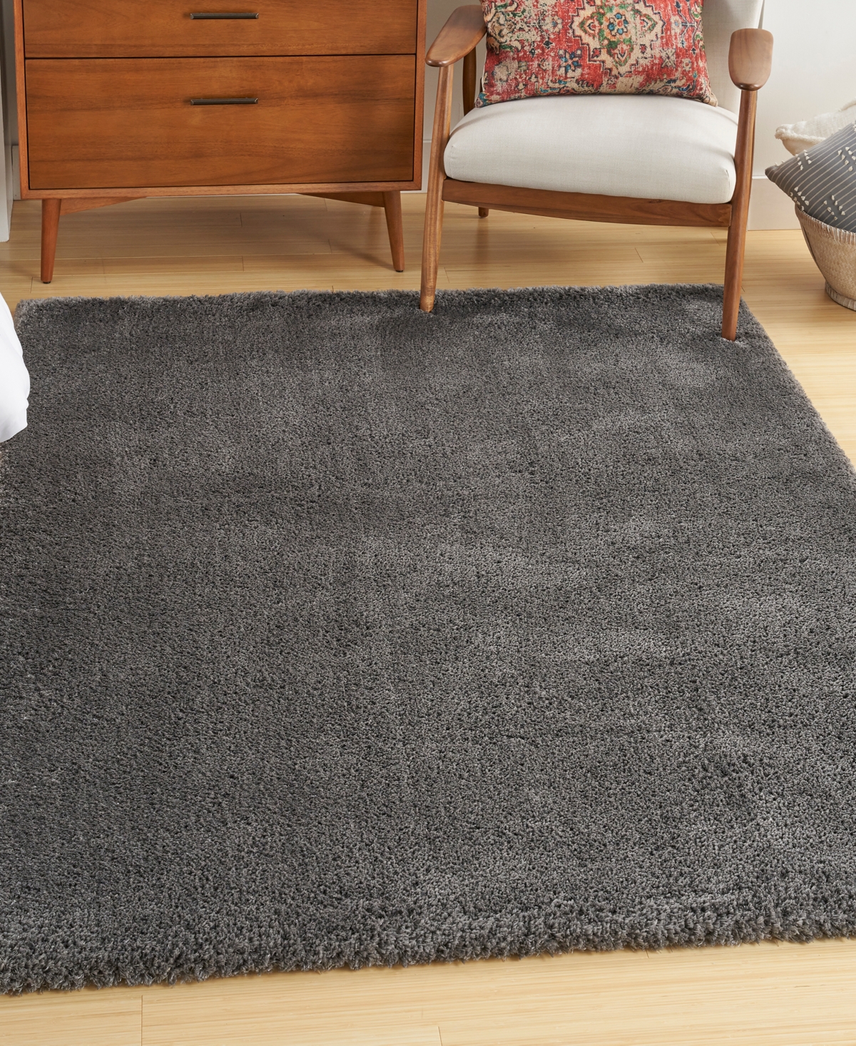Nourison Home Dreamy Shag Drs05 4'x6' Area Rug In Gray