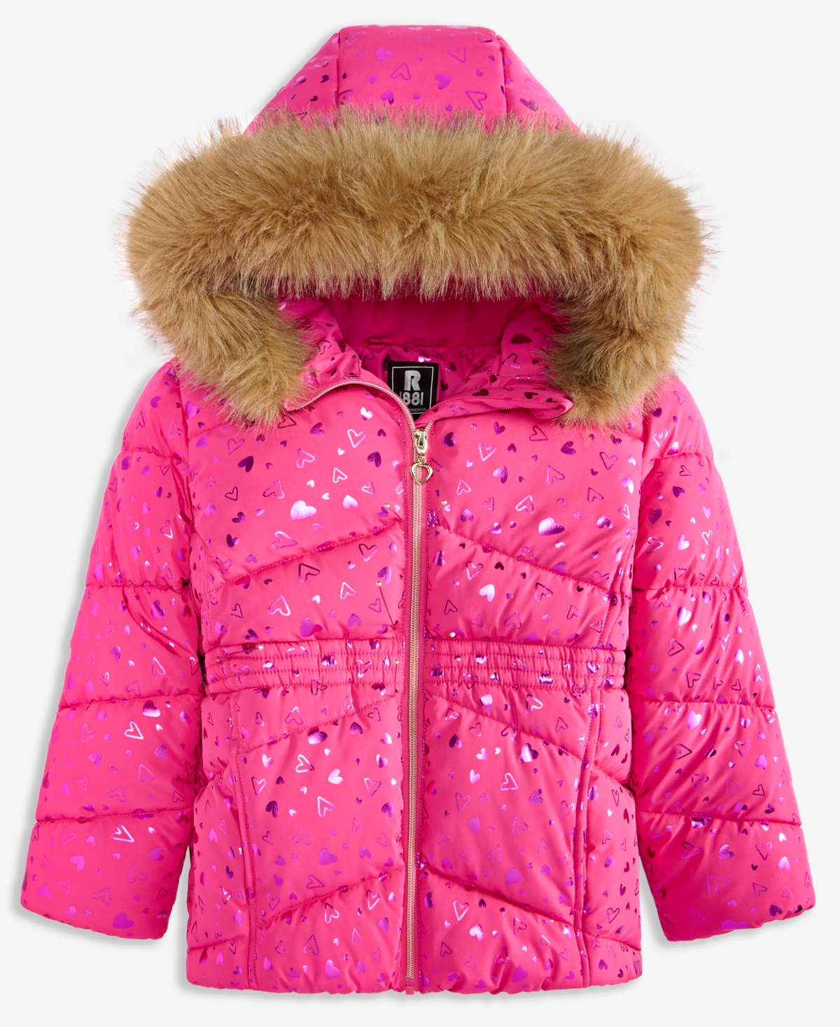 S Rothschild & Co Toddler and Little Girls Foil Quilt Puffer Jacket