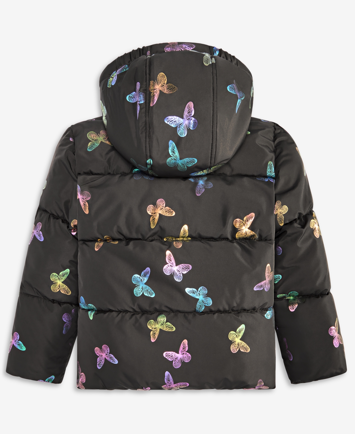 S Rothschild & Co Toddler And Little Girls Foil Bubble Jacket In Black