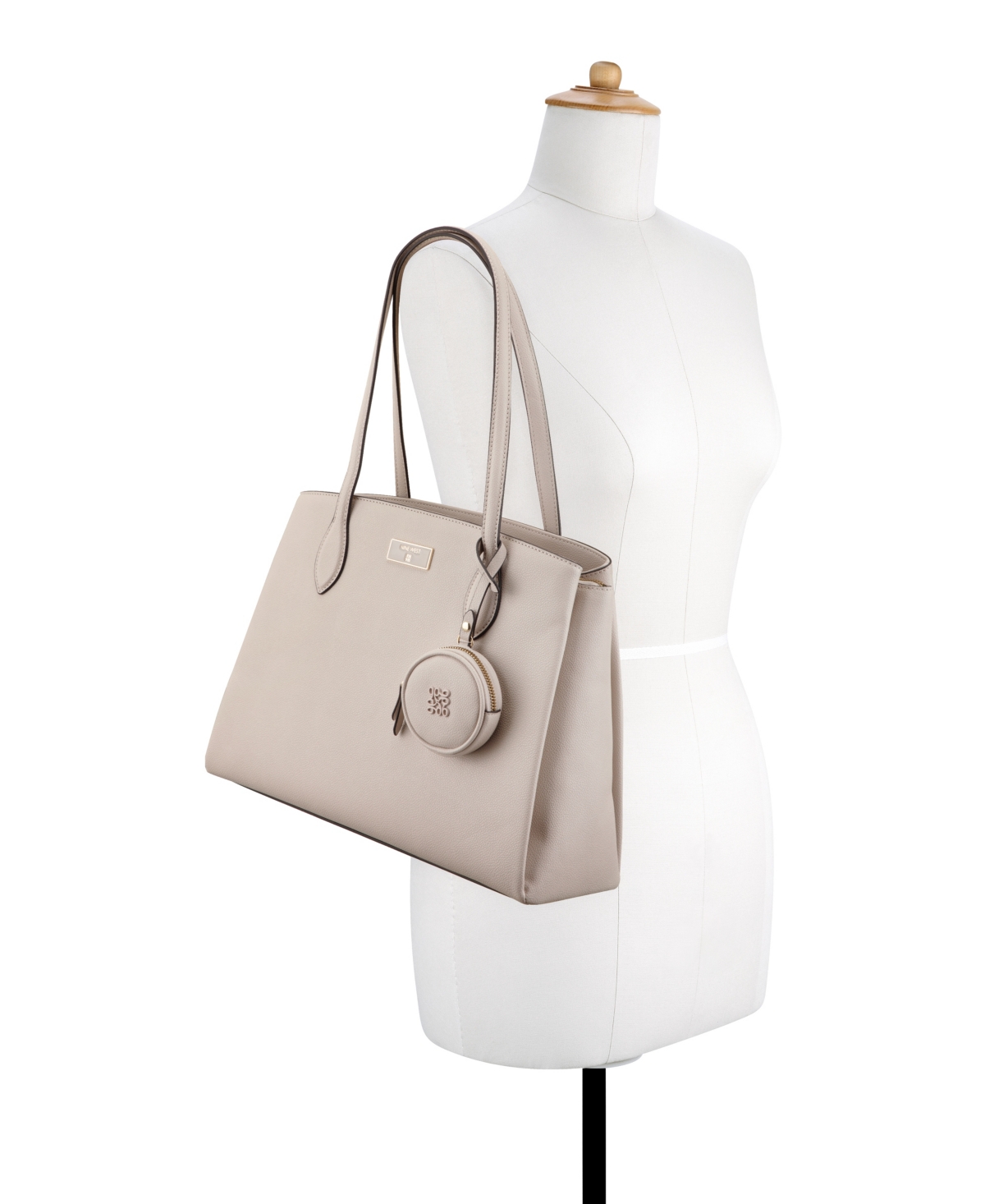 Nine West Mary Carryall Large Satchel Bag In Gray