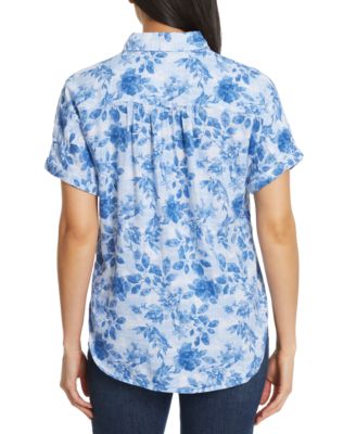 Women's Daisy Printed Short-Sleeve Shirt