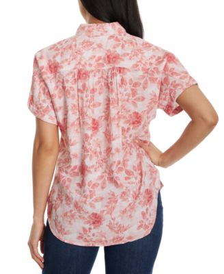 Women's Daisy Printed Short-Sleeve Shirt