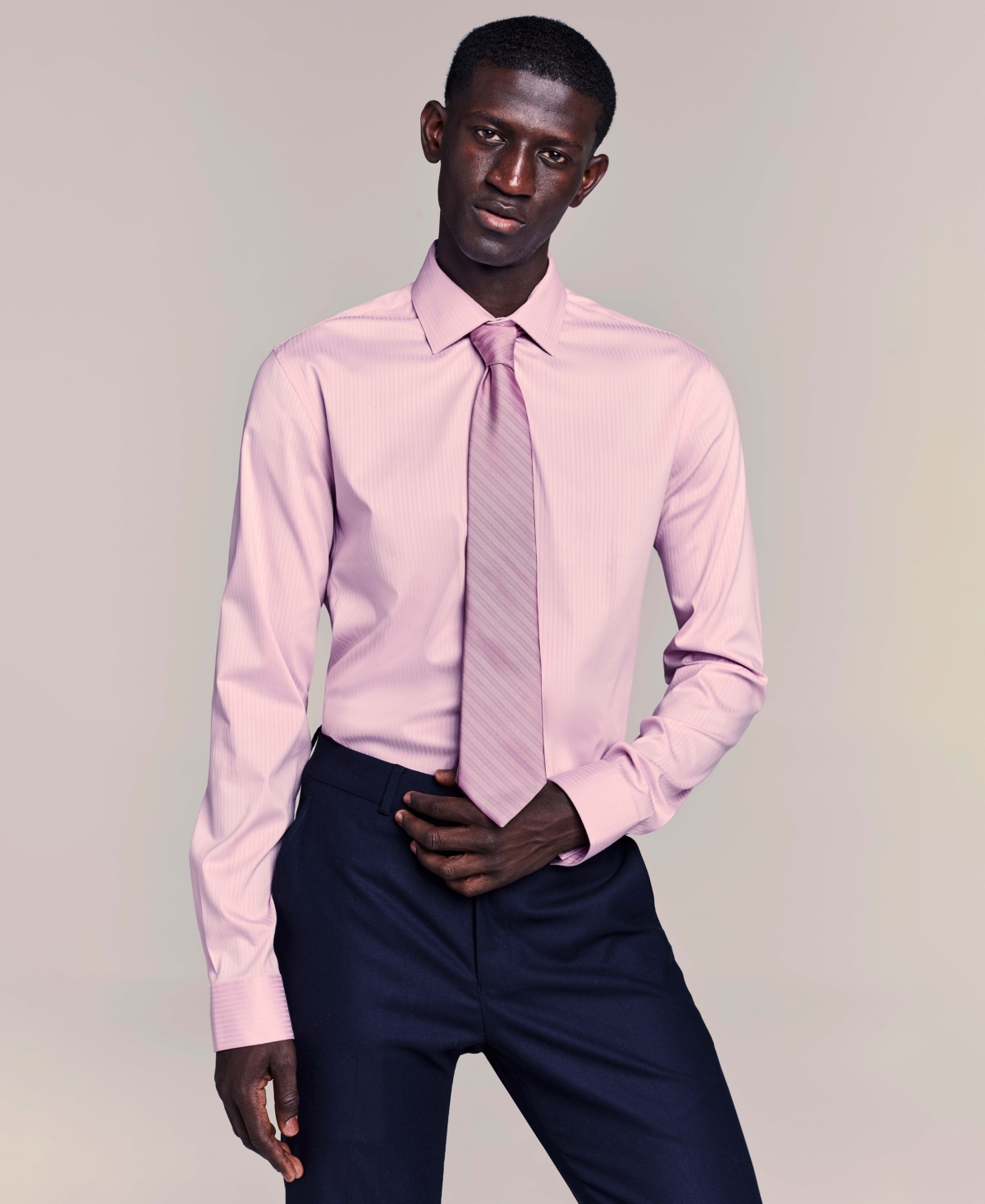Techni-Cole Stretch Men's Slim-Fit Flex Dress Shirt - Dusty pink
