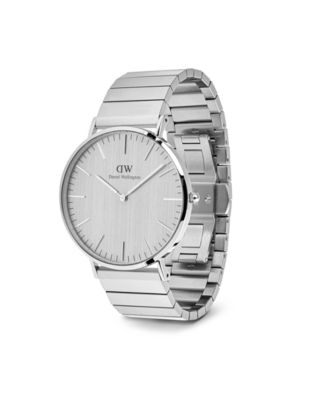 Men's Analog Silver Tone Stainless-Steel Watch, 40mm