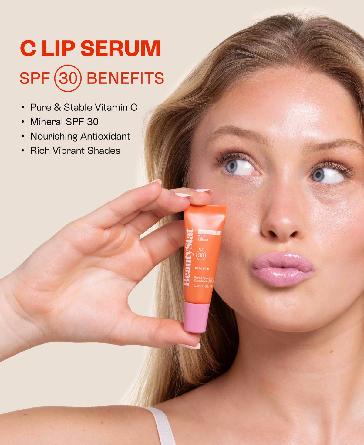 Beautystat C Lip Serum Mineral Spf 30, 0.35 Oz.