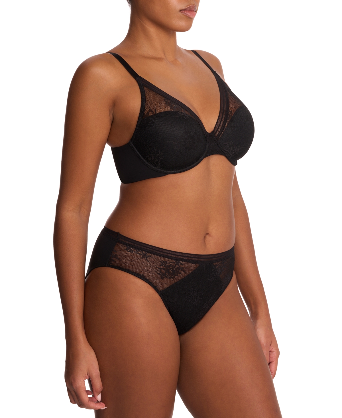 Natori Love Lace Underwire Full Coverage Plunge Bra