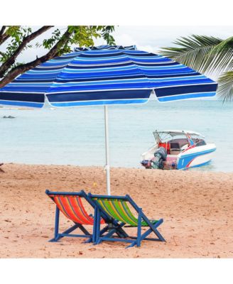 7.2ft Beach Umbrella Outdoor Patio Garden w/ Carrying Bag Sand Anchor