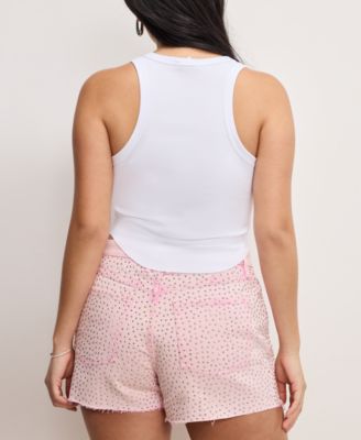 売れ筋商品|||グッドアメリカン カットソー トップス レディース Women's Lightweight Rib-Knit Racer Tank Top White LIGHTWEIGHT RIB RACER TANK | WHITE001 - GOOD AMERICAN