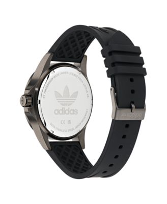 Unisex Analog Black Silicone Watch, 44mm