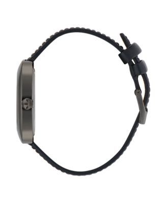 Unisex Analog Black Leather Watch, 37mm