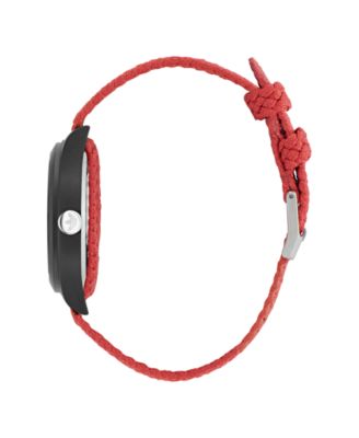 Unisex Analog Red Nylon Watch, 39mm