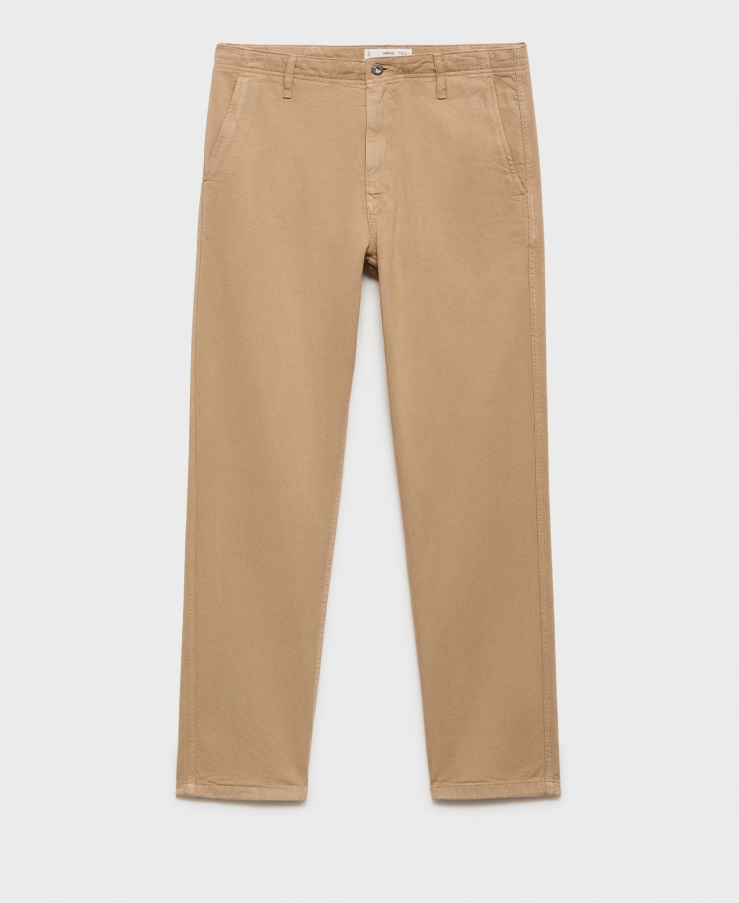 Мужские джинсы MANGO Lyocell Regular-Fit, цвет: Бежевый — фото 7
