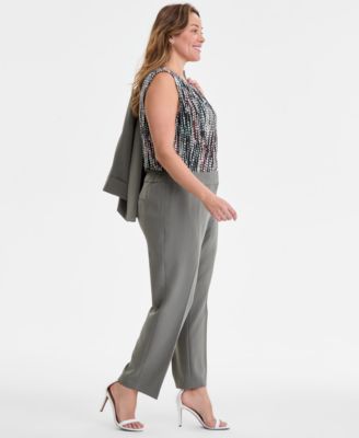 Plus Size High-Rise Slim-Leg Pants