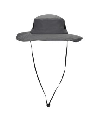 Men's 2-Pack Charcoal & Khaki Wide Brim Technical Boonie Sun Hat with Vented Mesh Piecing