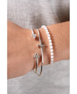 Cross Inline Bangle Bracelet