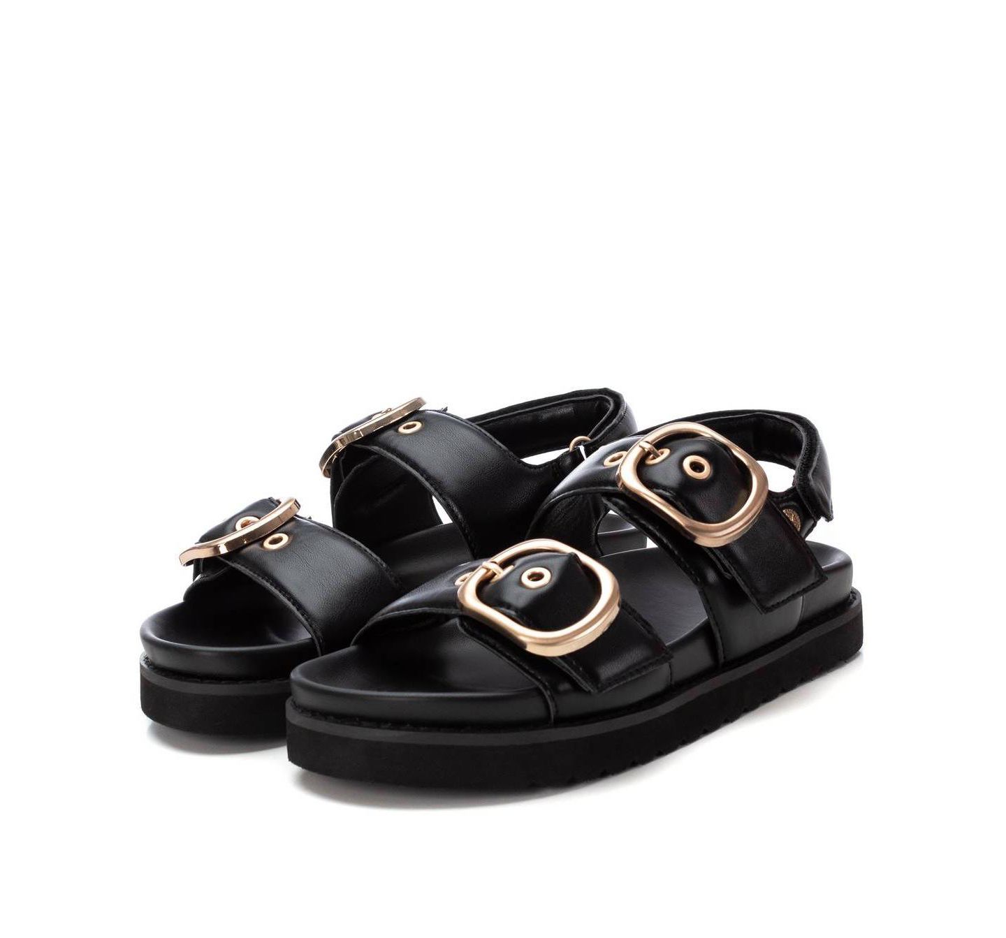 Женские сандалии XTI Comfort Double Strap, цвет: Чёрный — фото 4