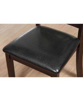 Set of Two Upholstered Faux Leather Cross Back Dining Side Chairs