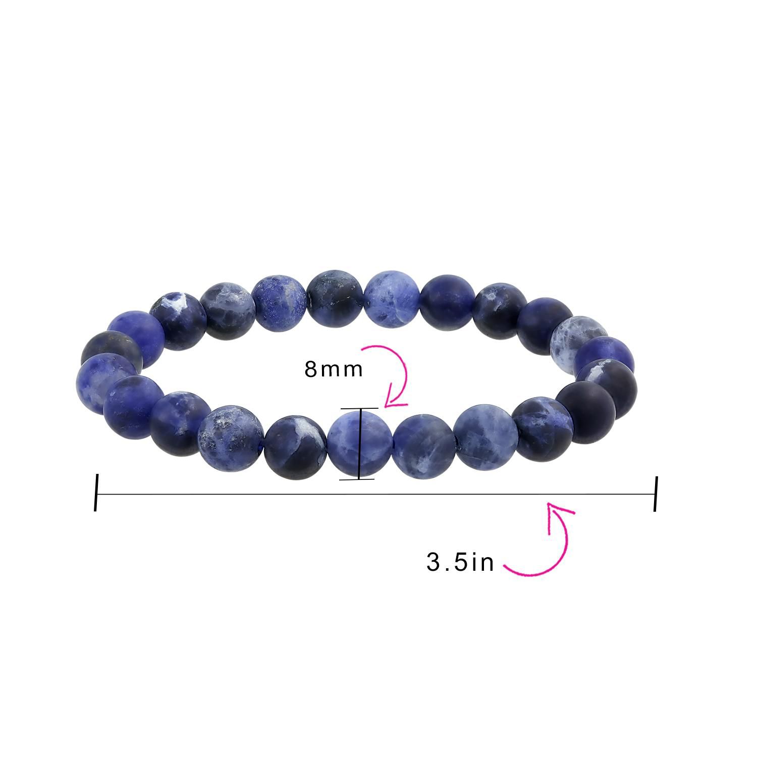 Natural Pink Quartz Gemstone 8MM Round Bead Stackable Stretch Bracelet