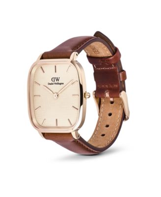 Men's Analog Brown Leather Watch, 32mm