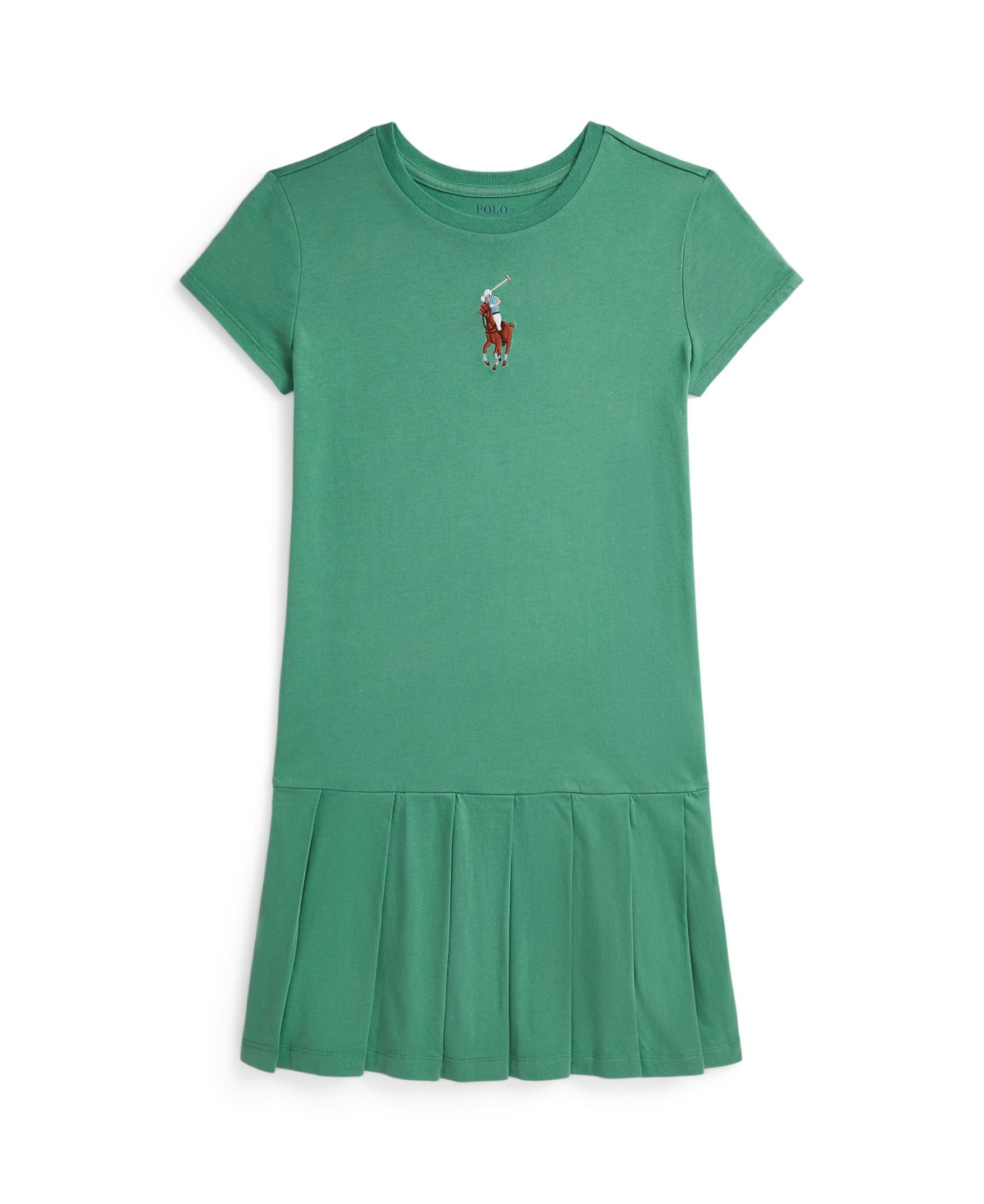 Polo Ralph Lauren Ralph Lauren Big Pony Pleated Cotton Jersey Dress