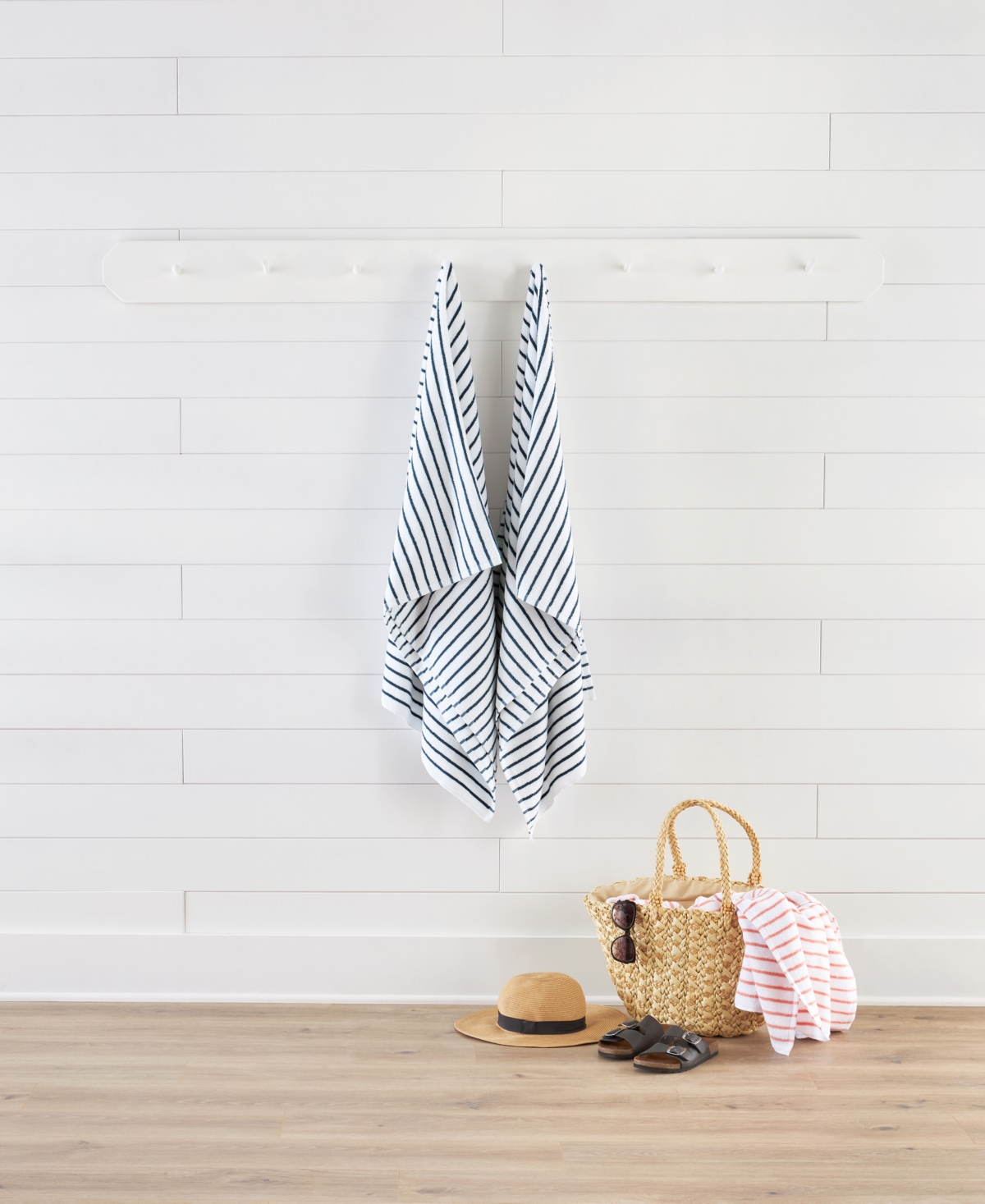 Ienjoy Home Cabana Stripe Cotton 2-pack Beach Towels, 30" X 70"