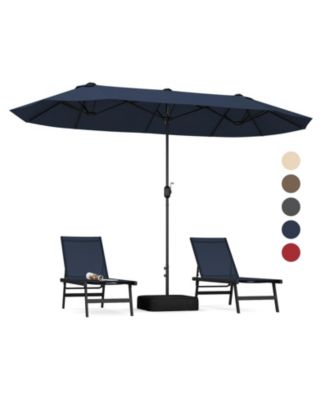 Gymax 13FT Double-sided Patio Umbrella w/ Crank Handle Umbrella Base Safety Lock