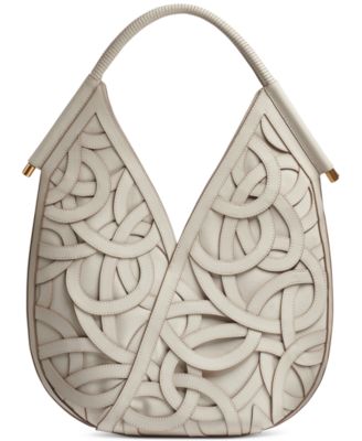 Baldwin Woven Leather Floral Shoulder Bag