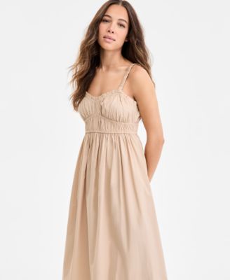 Women's Cotton Sweetheart-Neck Maxi Dress
