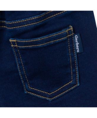 Baby Gender Neutral Cuffed Denim Shorts, Dark Denim Wash