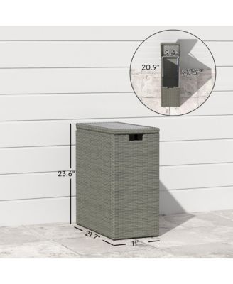 17 Gallon Wicker Deck Box, Small Outdoor Storage Box