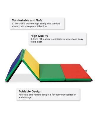 4 Feet x 10 Feet Thick Folding Panel Gymnastics Mat-Color