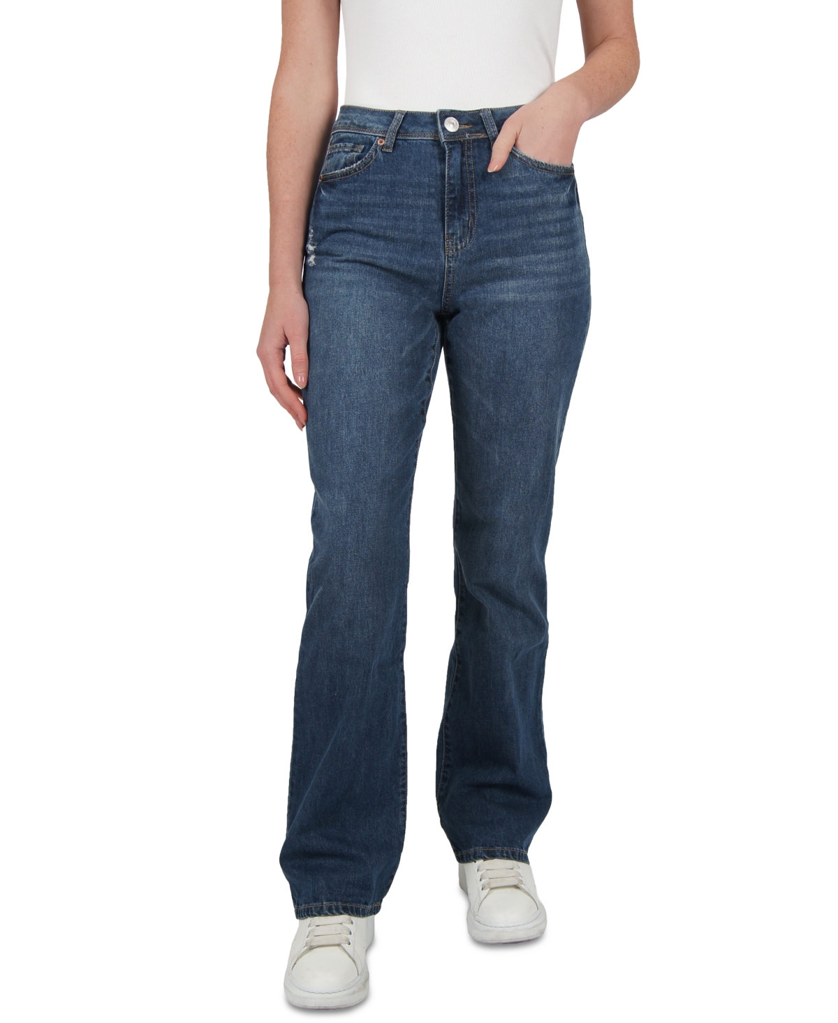 REWASH JUNIORS' HIGH-RISE LOOSE BOOTCUT JEANS 