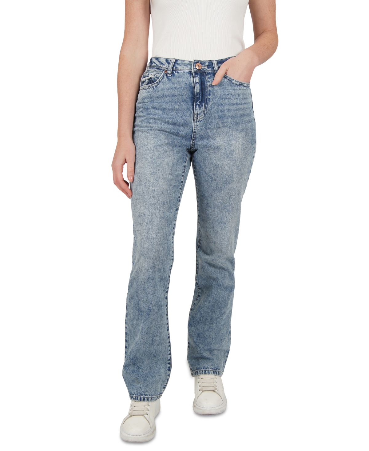 REWASH JUNIORS' HIGH-RISE LOOSE BOOTCUT JEANS 