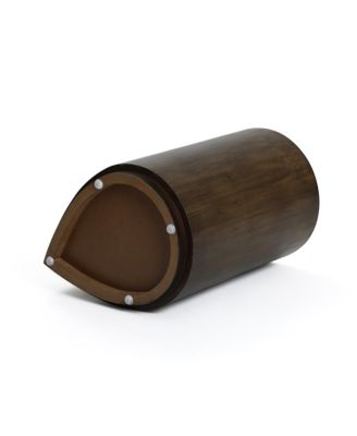 2-Piece Teardrop Drum Wood Side Tables Set in Walnut Finish