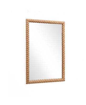 Beech Wood Frame Rectangle 35.4-Inch Tall Wall Mirror, Accent and Vanity