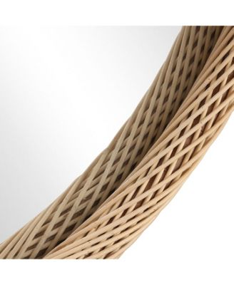 Bamboo Frame Round Accent and Vanity Wall Mirror