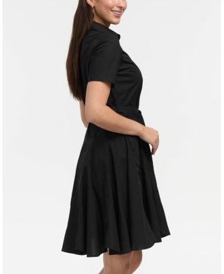 Women's Short Sleeve Flared Shirt Dress