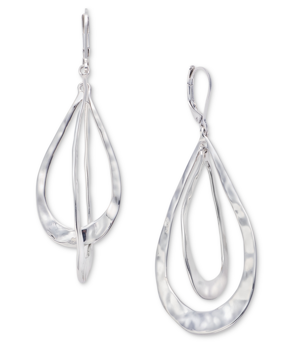 Style & Co Orbital Drop Earrings, Macy's Exclusive In Silver