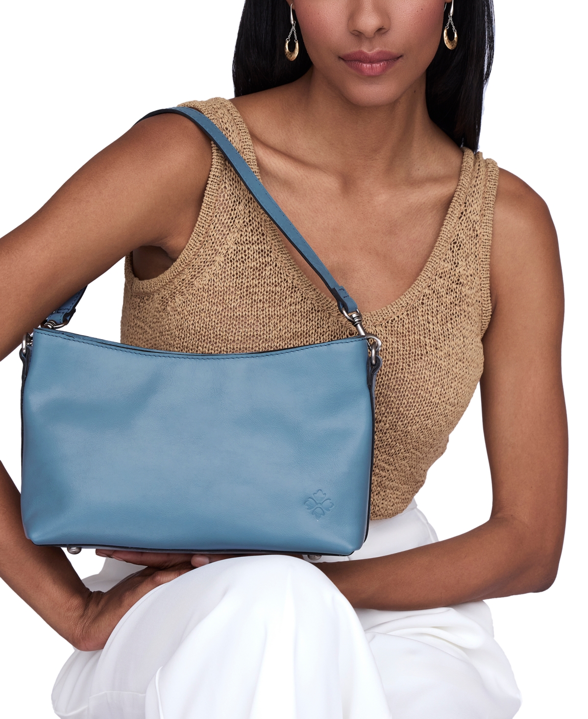 Betta Medium Leather Crossbody, Created for Macy's - Blue Fog
