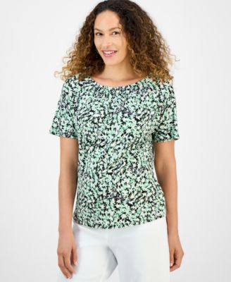 Petite Abstract-Print Top