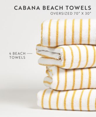 Cabana Stripe Cotton Beach Towels Set,  30" x 70"
