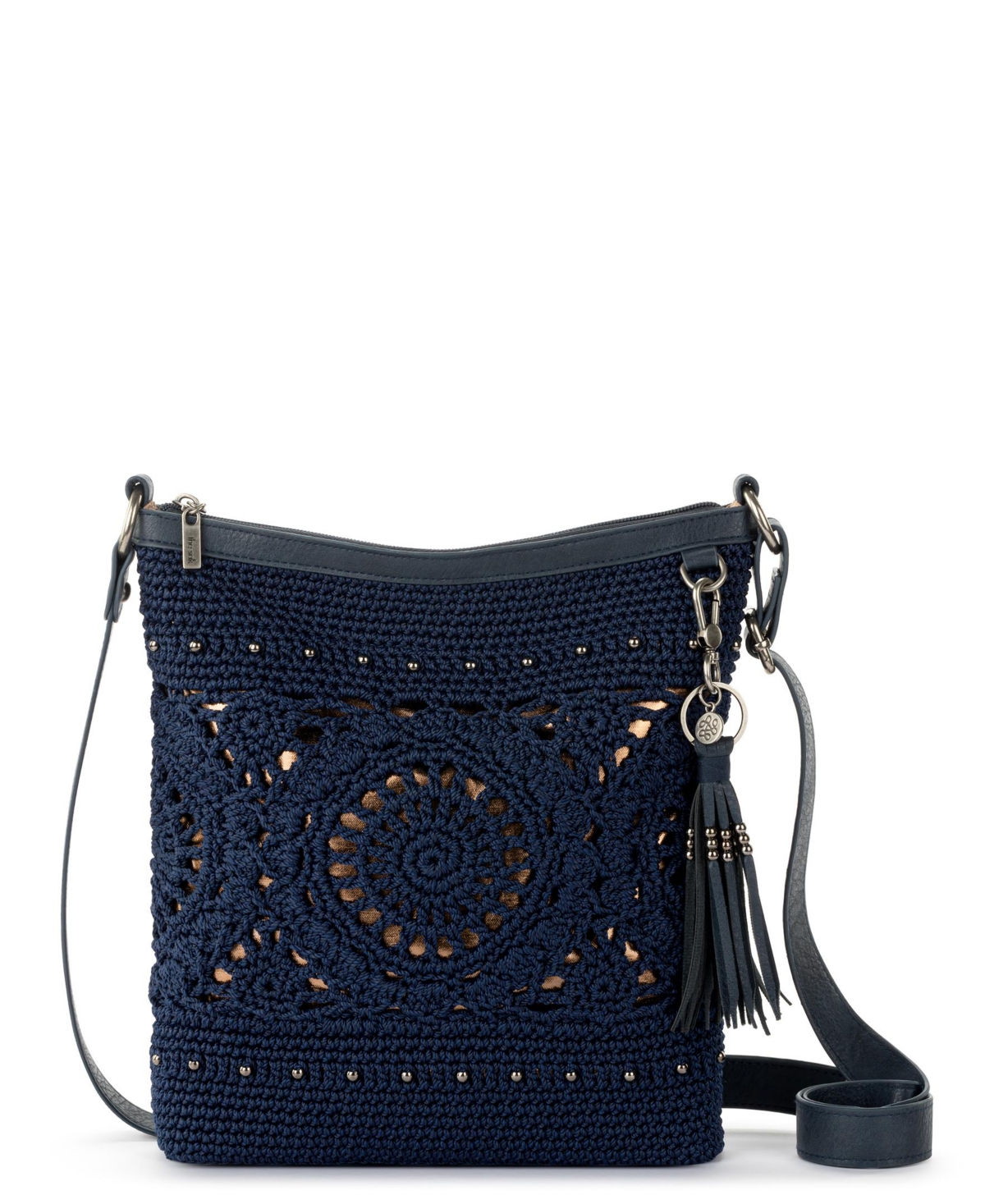 Women's Lucia Crochet Medium Crossbody Bag - Ecru Multi Beads