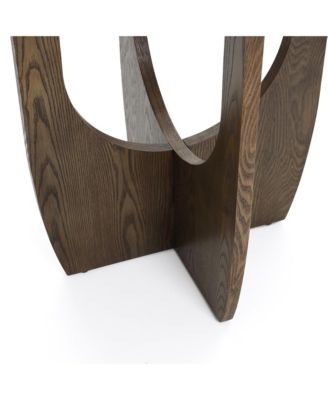 20-Inch Round Wood Side Table with Walnut Finish