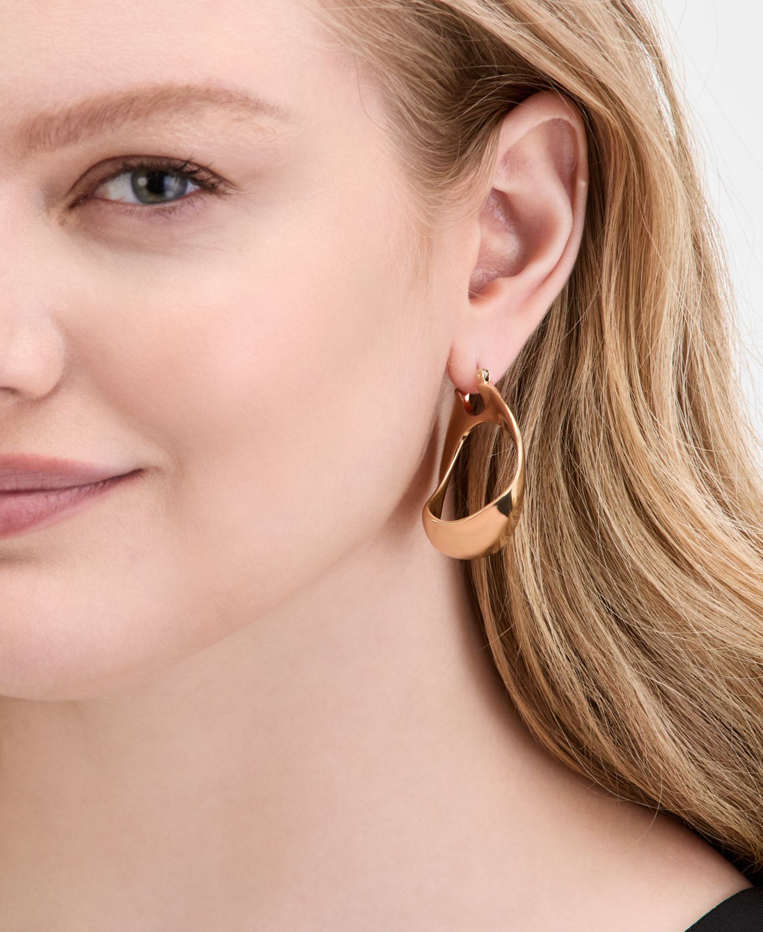 Gold-Tone Twisted Hoop Earrings