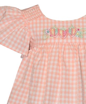 Baby Girls 2-Piece Check Strawberry Top and Bike Shorts Set