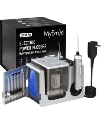 MySmile LP233 Pro Uvc Sterilizable Countertop Water Flosser 800ML Tank Digital Display with a Water Filter 3 Modes and 6 Jet Tips Lightning Silver - 150$
