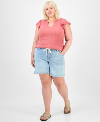 Democracy - Trendy Plus High-Rise Drawstring Shorts